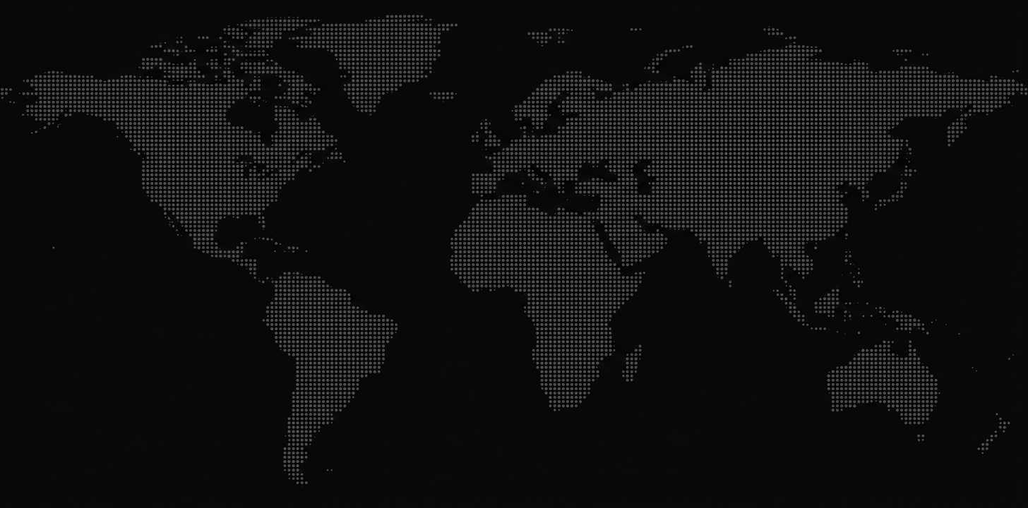 Dotted world map of the Equinox enclosure node lattice